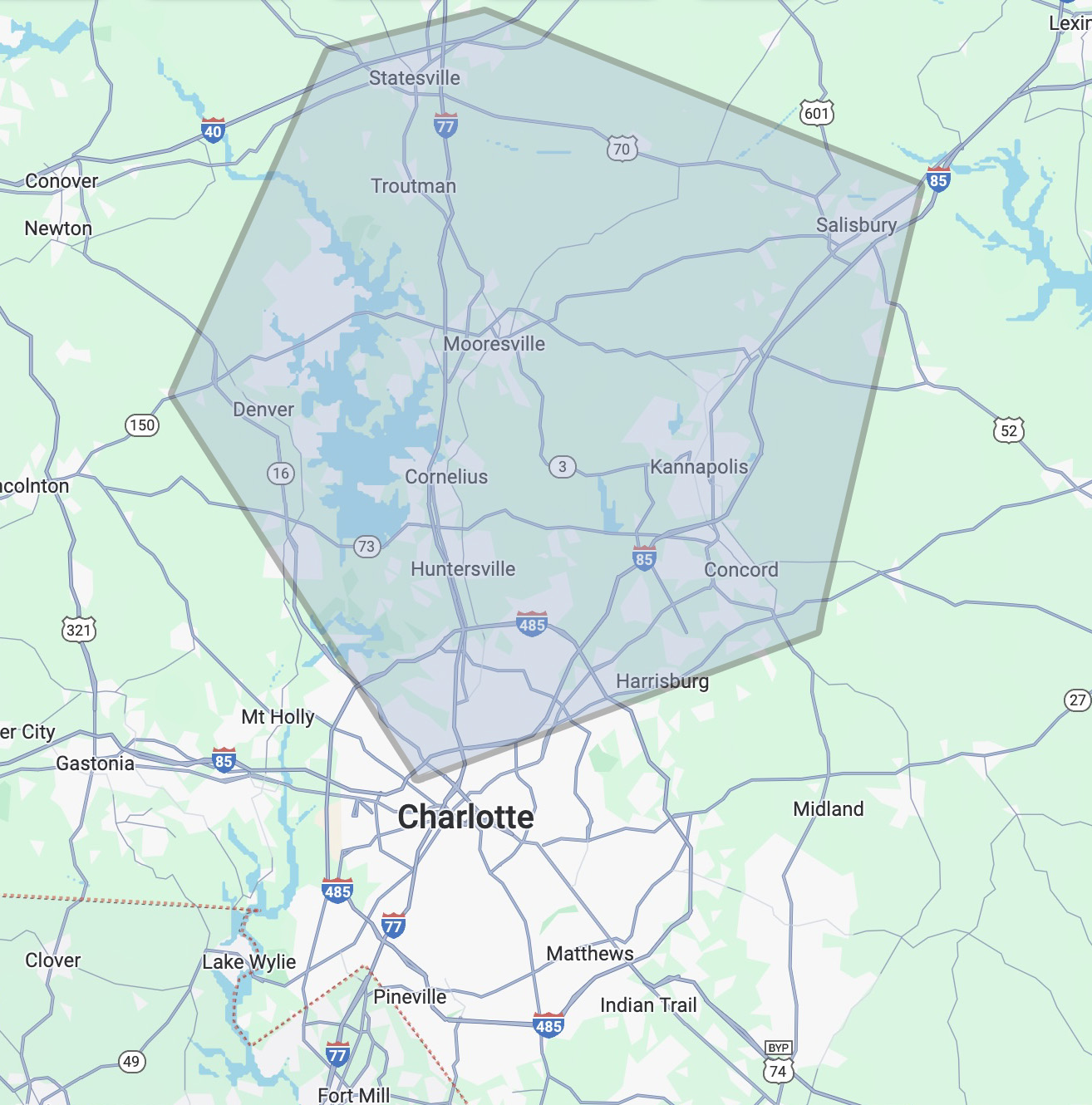 Map of Shay Shay Service Area 